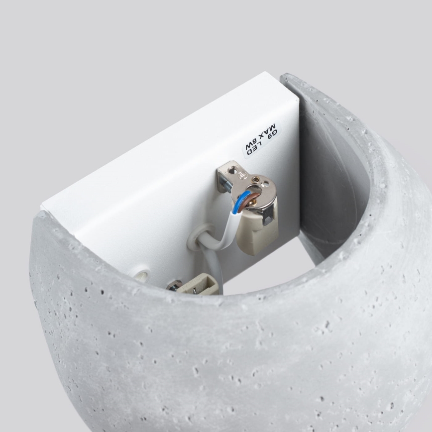 Sieninis šviestuvas GLOBE 2xG9/8W/230V betoninis/pilkas