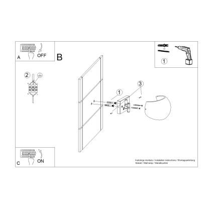 Sieninis šviestuvas GLOBE 2xG9/8W/230V betoninis/pilkas