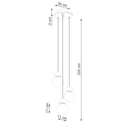Pakabinamas sietynas PEKKA 3xG9/8W/230V balta