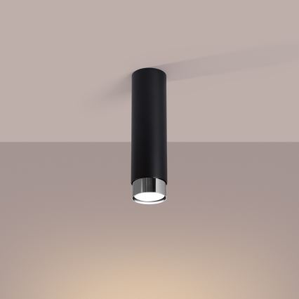 Akcentinis apšvietimas NERO 1xGU10/10W/230V 22,5 cm juoda/blizgus chromas