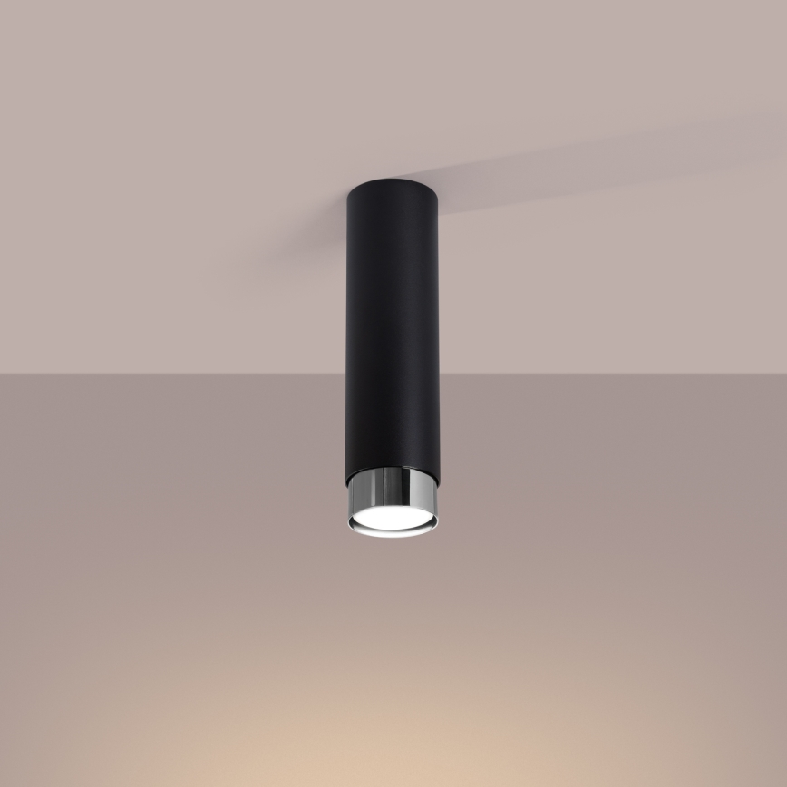Akcentinis apšvietimas NERO 1xGU10/10W/230V 22,5 cm juoda/blizgus chromas