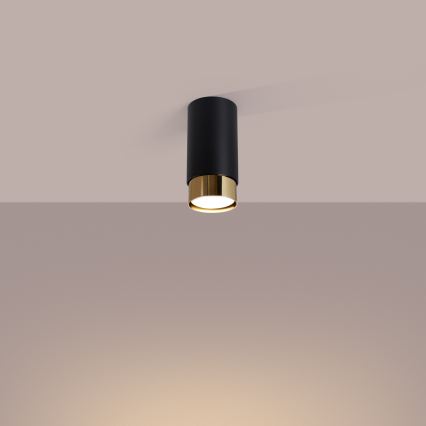 Akcentinis apšvietimas NERO 1xGU10/10W/230V 12,5 cm juoda/auksas