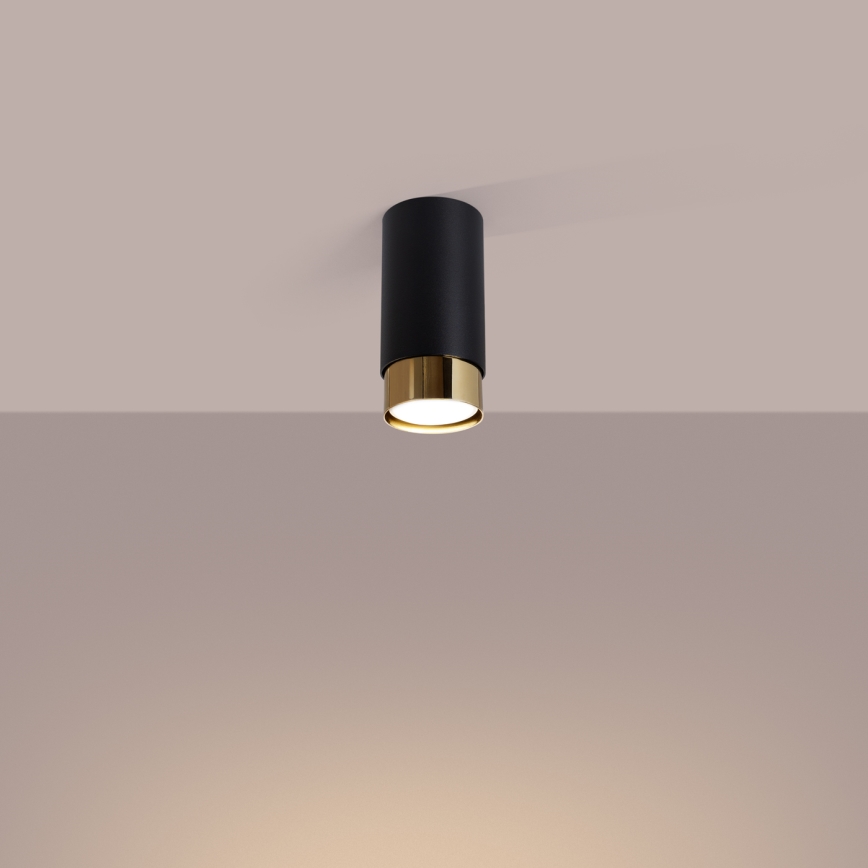 Akcentinis apšvietimas NERO 1xGU10/10W/230V 12,5 cm juoda/auksas