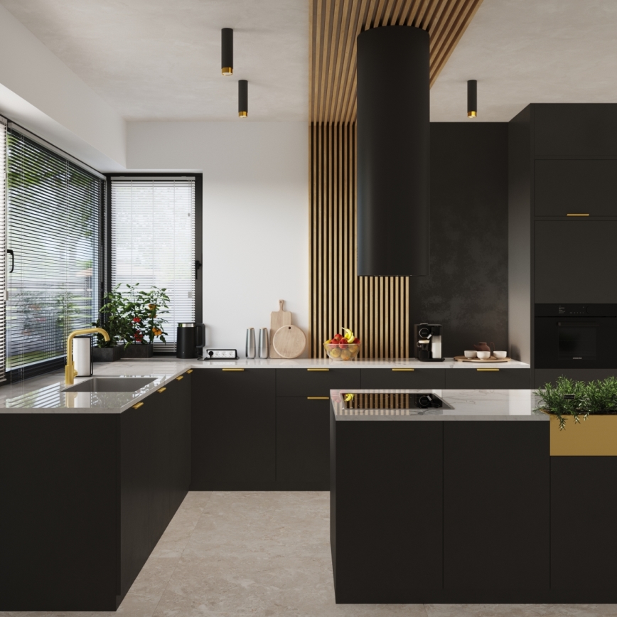 Akcentinis apšvietimas NERO 1xGU10/10W/230V 12,5 cm juoda/auksas