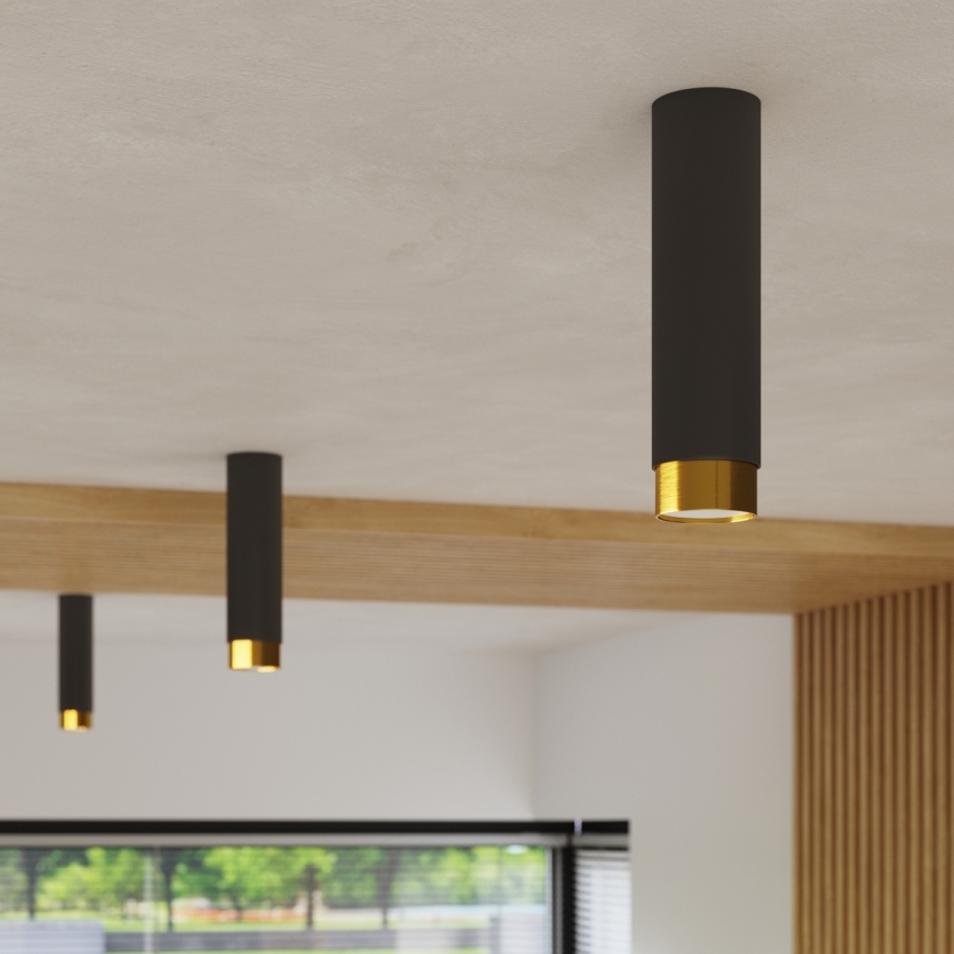 Akcentinis apšvietimas NERO 1xGU10/10W/230V 12,5 cm juoda/auksas