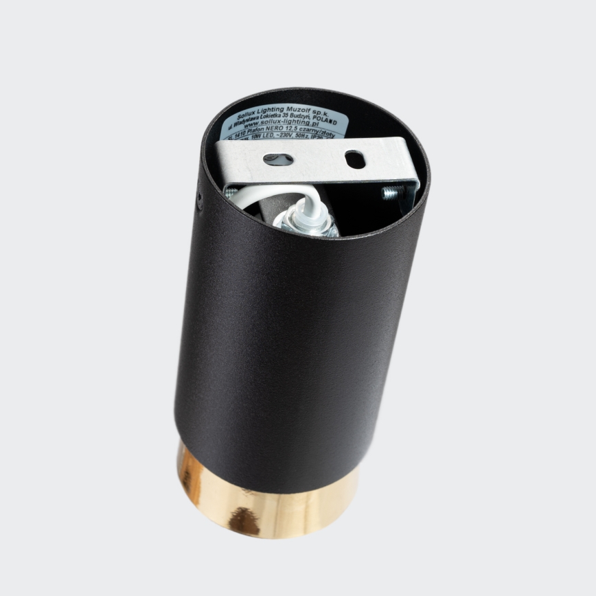 Akcentinis apšvietimas NERO 1xGU10/10W/230V 12,5 cm juoda/auksas