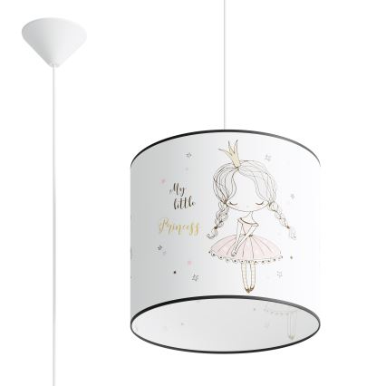 Vaikiškas pakabinamas sietynas PRINCESS 1xE27/15W/230V diametras 30 cm princesė