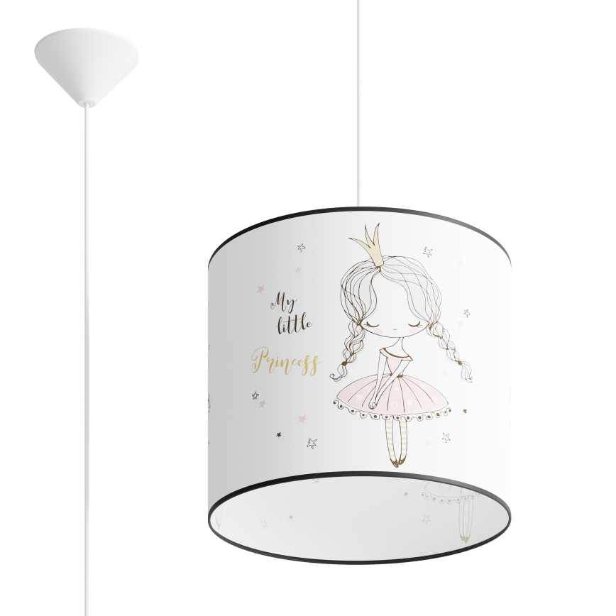 Vaikiškas pakabinamas sietynas PRINCESS 1xE27/15W/230V diametras 30 cm princesė