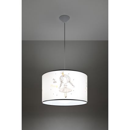 Vaikiškas pakabinamas sietynas PRINCESS 1xE27/15W/230V diametras 40 cm princesė