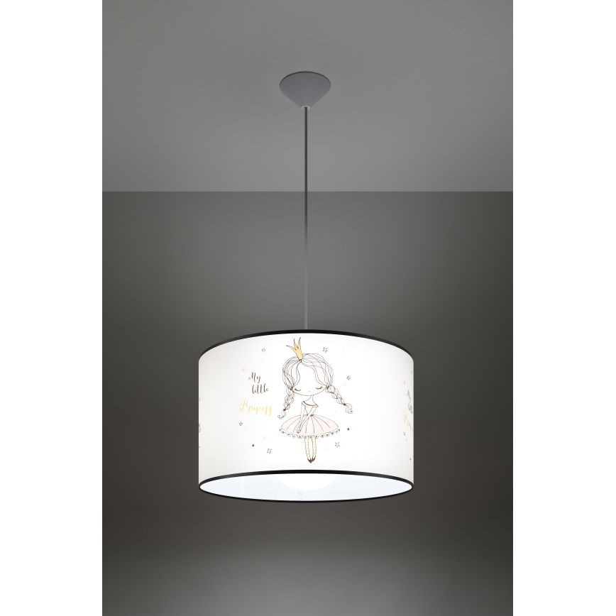 Vaikiškas pakabinamas sietynas PRINCESS 1xE27/15W/230V diametras 40 cm princesė
