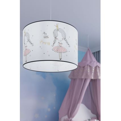 Vaikiškas pakabinamas sietynas PRINCESS 1xE27/15W/230V diametras 40 cm princesė