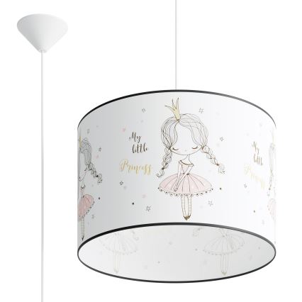 Vaikiškas pakabinamas sietynas PRINCESS 1xE27/15W/230V diametras 40 cm princesė