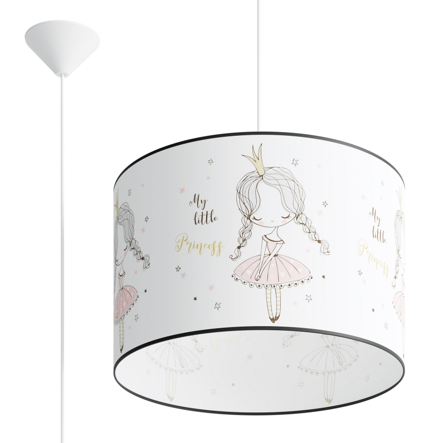 Vaikiškas pakabinamas sietynas PRINCESS 1xE27/15W/230V diametras 40 cm princesė