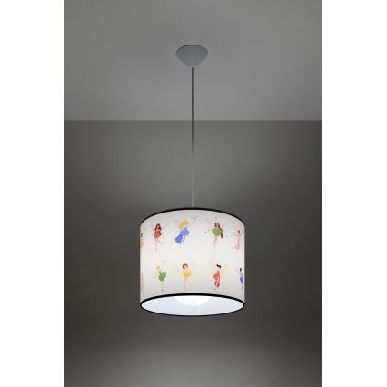 Vaikiškas pakabinamas sietynas FAIRY 1xE27/15W/230V diametras 30 cm fėja