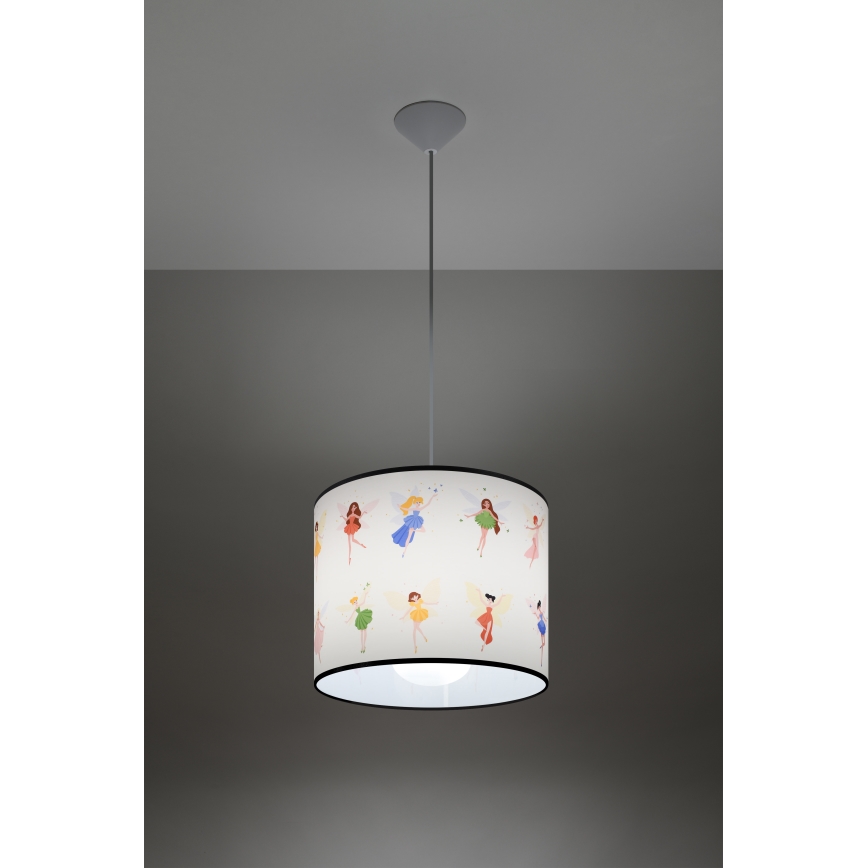 Vaikiškas pakabinamas sietynas FAIRY 1xE27/15W/230V diametras 30 cm fėja