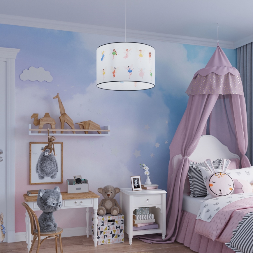 Vaikiškas pakabinamas sietynas FAIRY 1xE27/15W/230V diametras 40 cm fėja