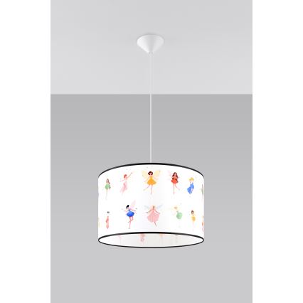 Vaikiškas pakabinamas sietynas FAIRY 1xE27/15W/230V diametras 40 cm fėja