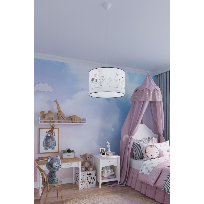Vaikiškas pakabinamas sietynas CAT 1xE27/15W/230V diametras 30 cm katė