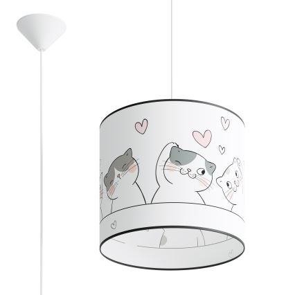 Vaikiškas pakabinamas sietynas CAT 1xE27/15W/230V diametras 30 cm katė