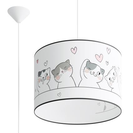 Vaikiškas pakabinamas sietynas CAT 1xE27/15W/230V diametras 40 cm katė