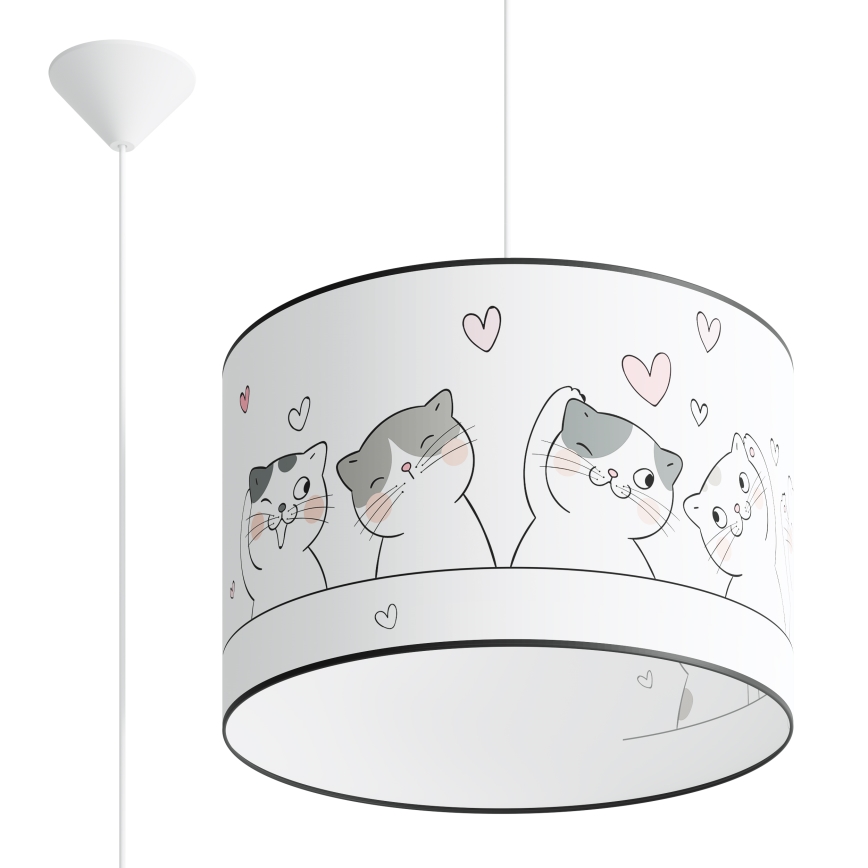 Vaikiškas pakabinamas sietynas CAT 1xE27/15W/230V diametras 40 cm katė