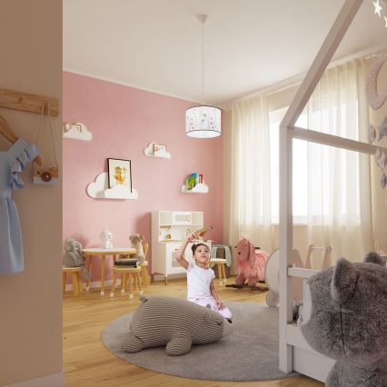 Vaikiškas pakabinamas sietynas OWLS 1xE27/15W/230V diametras 40 cm pelėdos