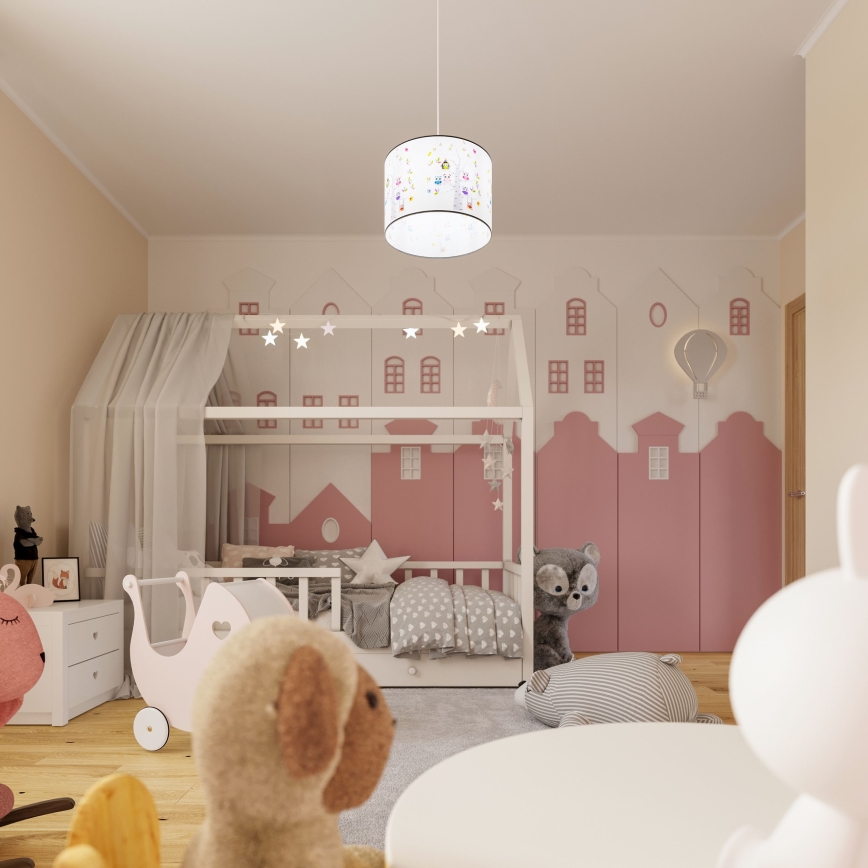 Vaikiškas pakabinamas sietynas OWLS 1xE27/15W/230V diametras 40 cm pelėdos