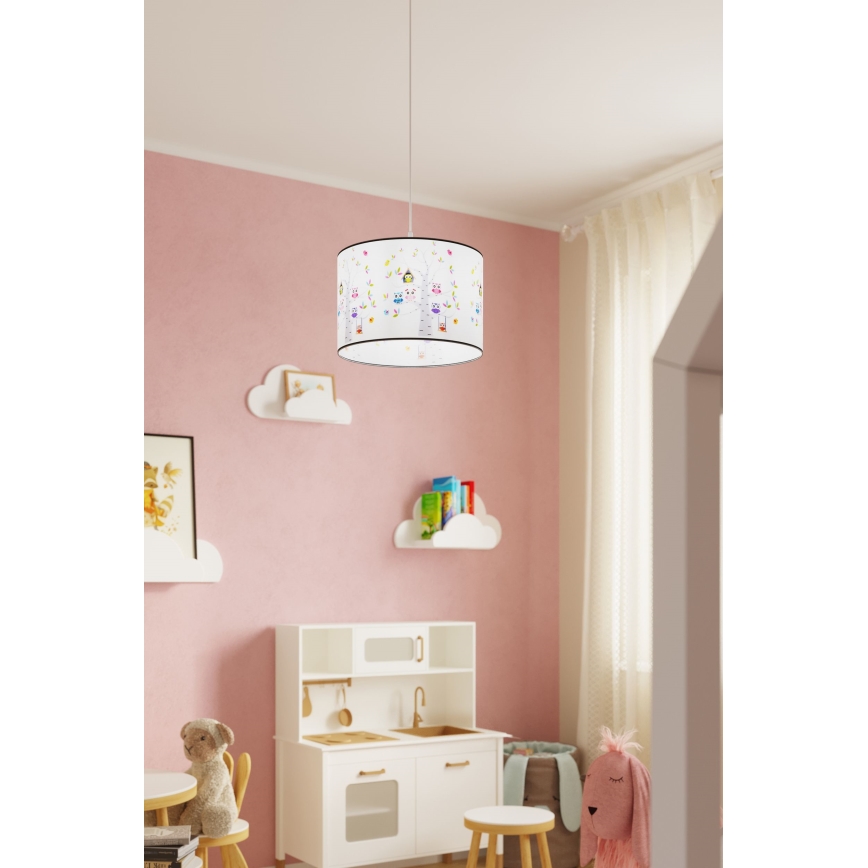 Vaikiškas pakabinamas sietynas OWLS 1xE27/15W/230V diametras 40 cm pelėdos