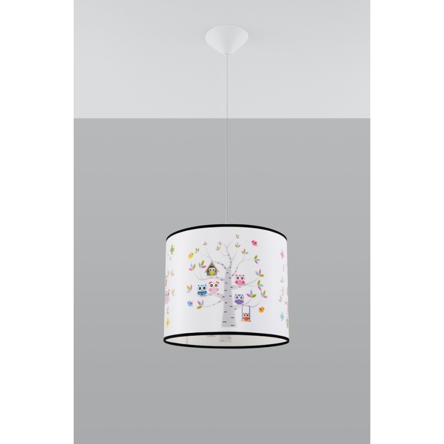 Vaikiškas pakabinamas sietynas OWLS 1xE27/15W/230V diametras 40 cm pelėdos