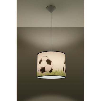 Vaikiškas pakabinamas sietynas FOOTBALL 1xE27/15W/230V diametras 30 cm futbolas
