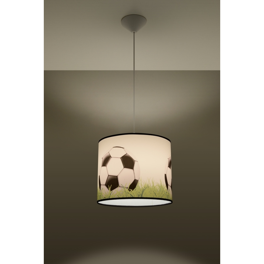 Vaikiškas pakabinamas sietynas FOOTBALL 1xE27/15W/230V diametras 30 cm futbolas