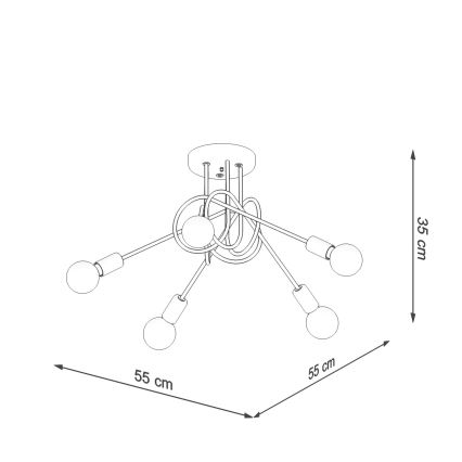 Tvirtinamas sietynas LOOP 5xE27/15W/230V balta
