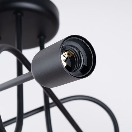Tvirtinamas sietynas LOOP 3xE27/15W/230V juoda