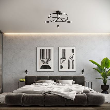 Sieninis šviestuvas LEVAR 1xE27/15W/230V juoda