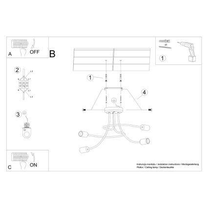 Sietynas ant stulpo LEVAR 4xE27/15W/230V juoda