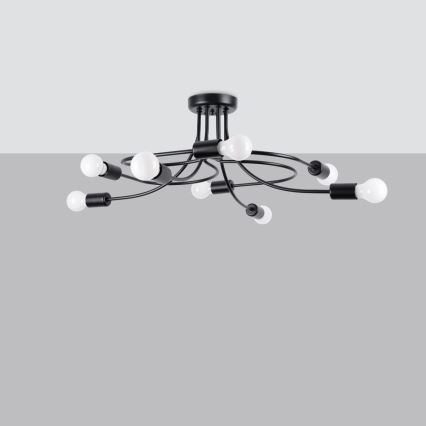 Sietynas ant stulpo LEVAR 8xE27/15W/230V juoda