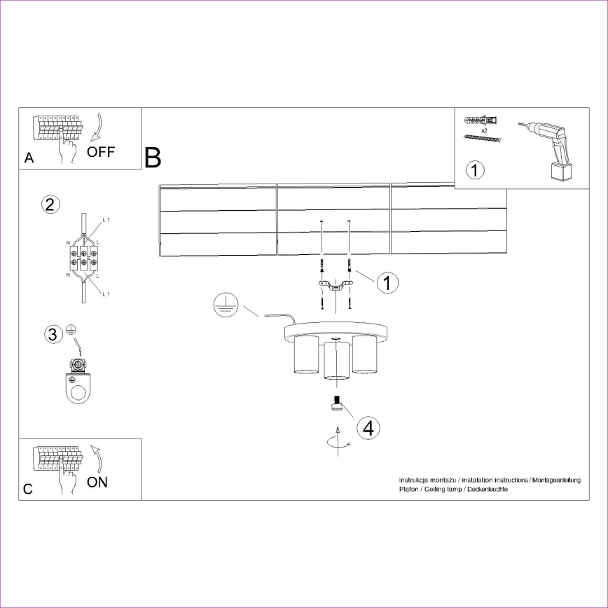 Akcentinis apšvietimas LAGOS 3xGU10/10W/230V juoda
