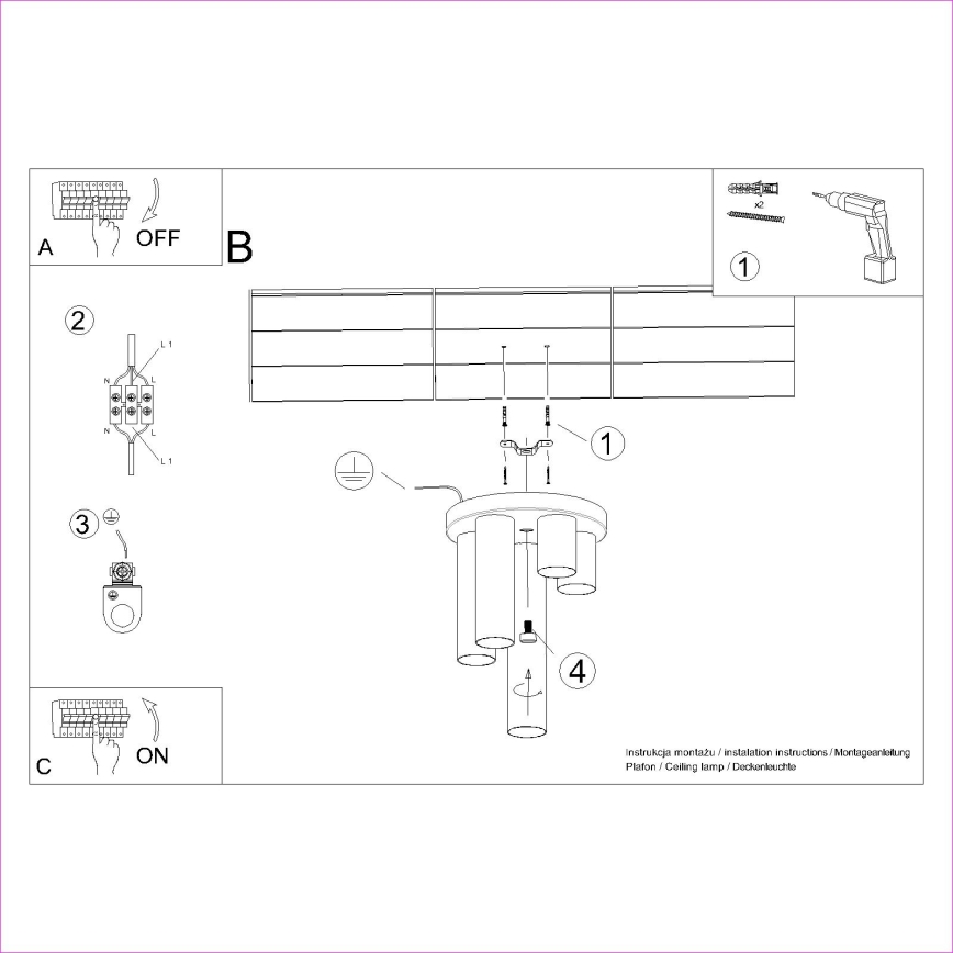 Akcentinis apšvietimas LAGOS 5xGU10/10W/230V juoda