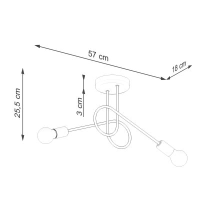 Tvirtinamas sietynas LOOP 2xE27/15W/230V balta