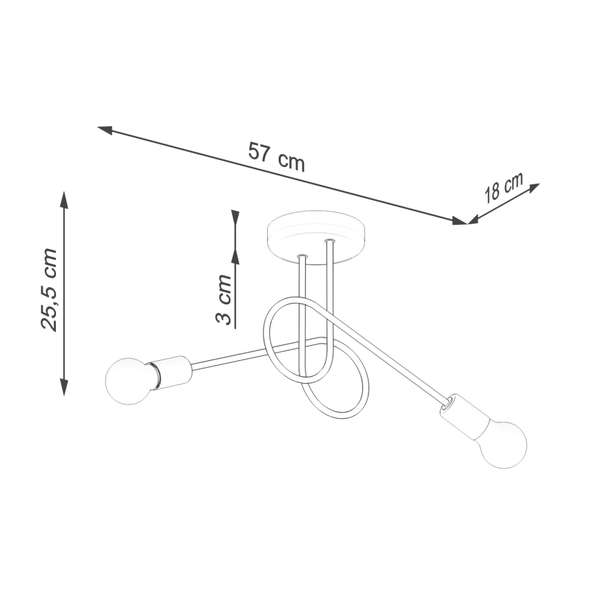 Tvirtinamas sietynas LOOP 2xE27/15W/230V balta