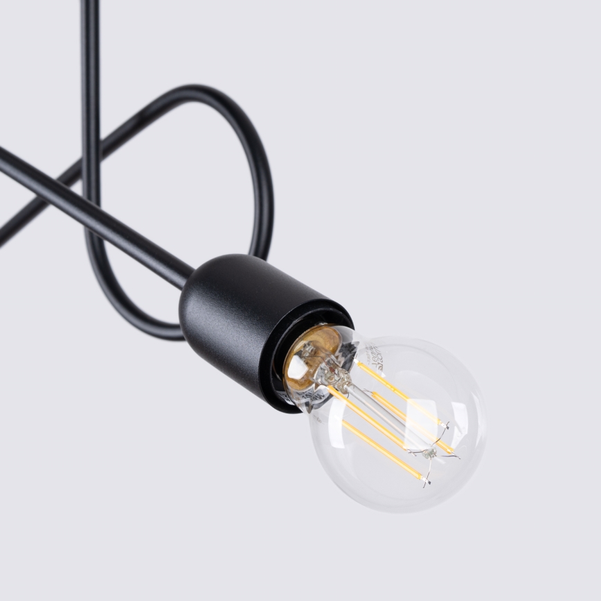 Tvirtinamas sietynas LOOP 2xE27/15W/230V juoda