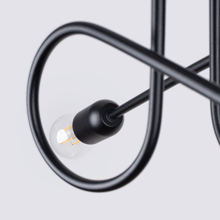Tvirtinamas sietynas LOOP 2xE27/15W/230V juoda