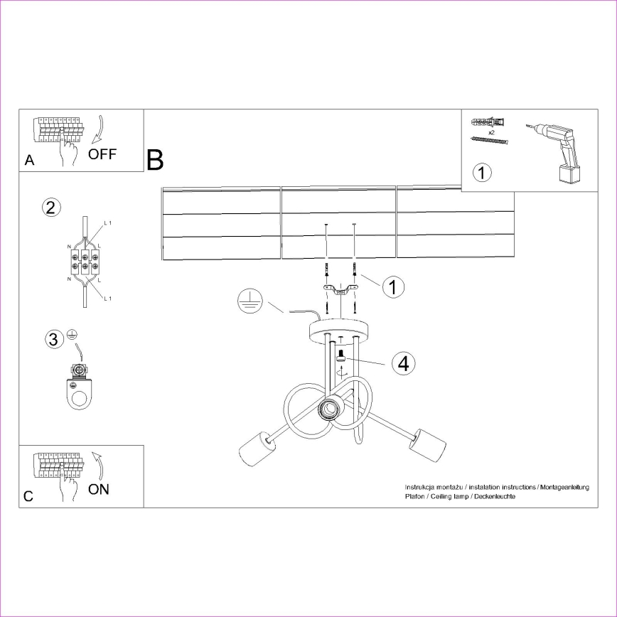 Tvirtinamas sietynas EMBER 3xE27/15W/230V balta/smėlio spalva/bukas