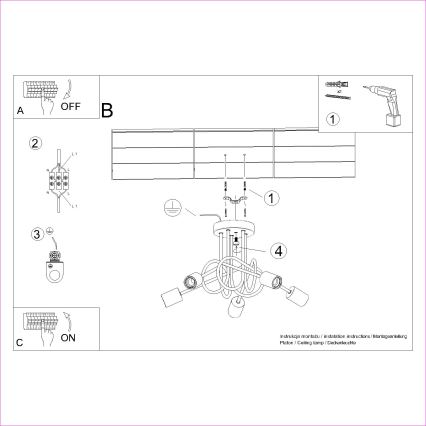 Tvirtinamas sietynas EMBER 5xE27/15W/230V balta/smėlio spalva/bukas