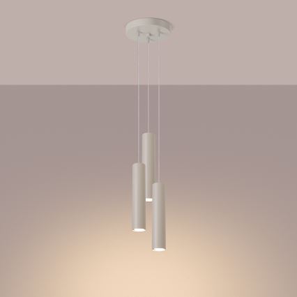 Pakabinamas sietynas LAGOS 3xGU10/10W/230V kreminė