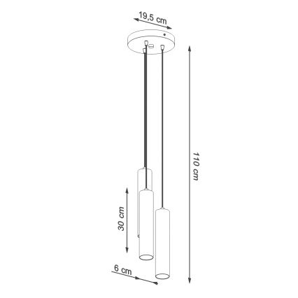Pakabinamas sietynas LAGOS 3xGU10/10W/230V žalia