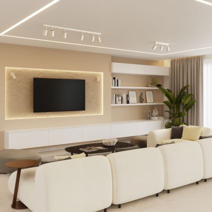 Sieninis akcentinis šviestuvas RING 1xGU10/10W/230V kreminė