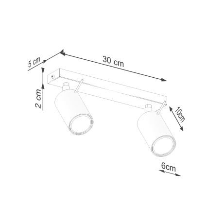 Akcentinis apšvietimas RING 2xGU10/10W/230V kreminė