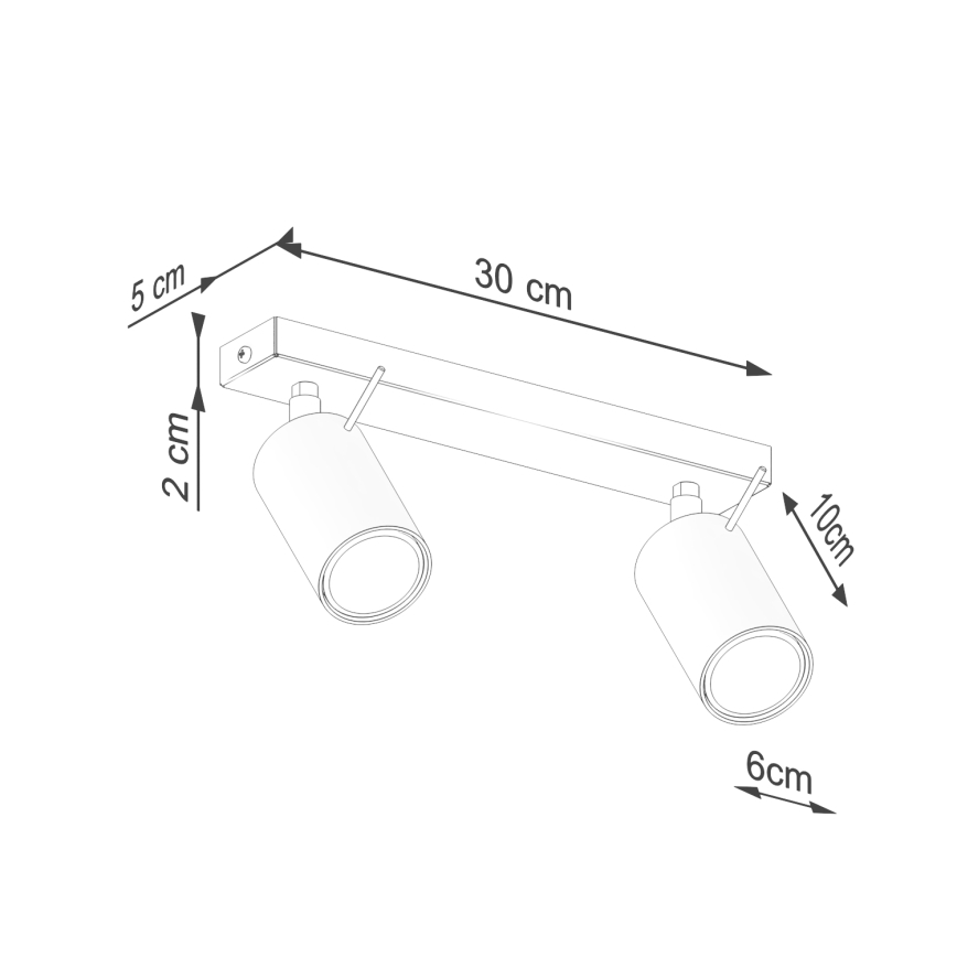 Akcentinis apšvietimas RING 2xGU10/10W/230V kreminė