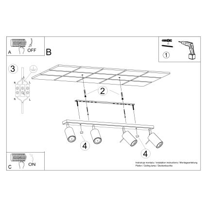 Akcentinis apšvietimas RING 4xGU10/10W/230V žalia